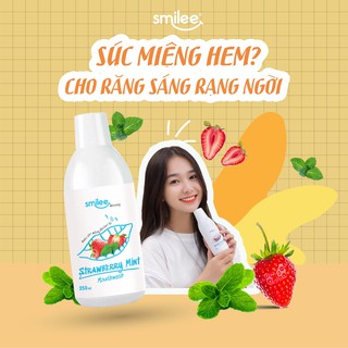[Tặng bàn chải +Sale 50%+Freeship] Nước Súc Miệng Smilee hương trái cây thơm mát, Răng sạch trắng khỏe, hơi thở thơm mát