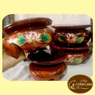 Đôn Gỗ Tròn Hoa Sen Nổi (đặt bàn thờ,kê tượng,bình hoa...) Nhiều Cỡ