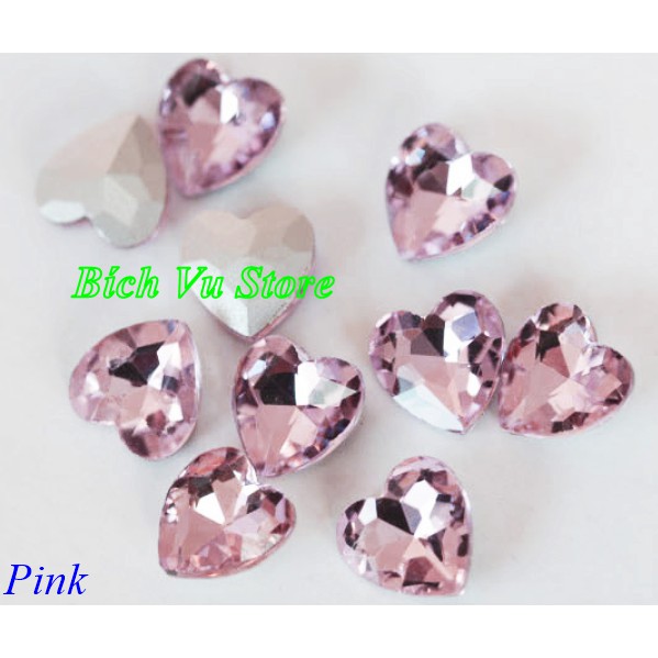 Đá trái tim Hồng Kong | size 8mm (10vien/18k) (Đá sáng đẹp)