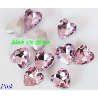 Đá trái tim Hồng Kong | size 8mm (10vien/28k) (Đá sáng đẹp)