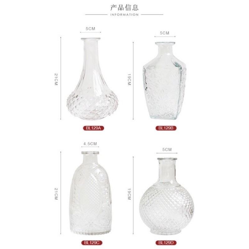 LỌ HOA THUỶ TINH PHONG CÁCH RETRO-CHẤT LIỆU THUỶ TINH LOẠI 1