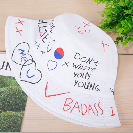 Mũ bucket nam nữ Graffiti ❤️ Nón tai bèo vành rộng chất cotton form unisex nhiều màu - N02
