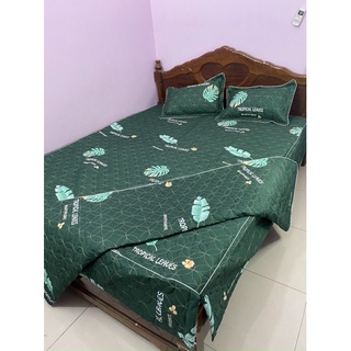 Bộ ga phủ chần bông 5 món lá chuối
