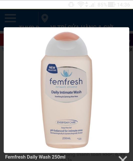 Dung Dịch Vệ Sinh Phụ Nữ Femfresh Deodorising Wash 250ml