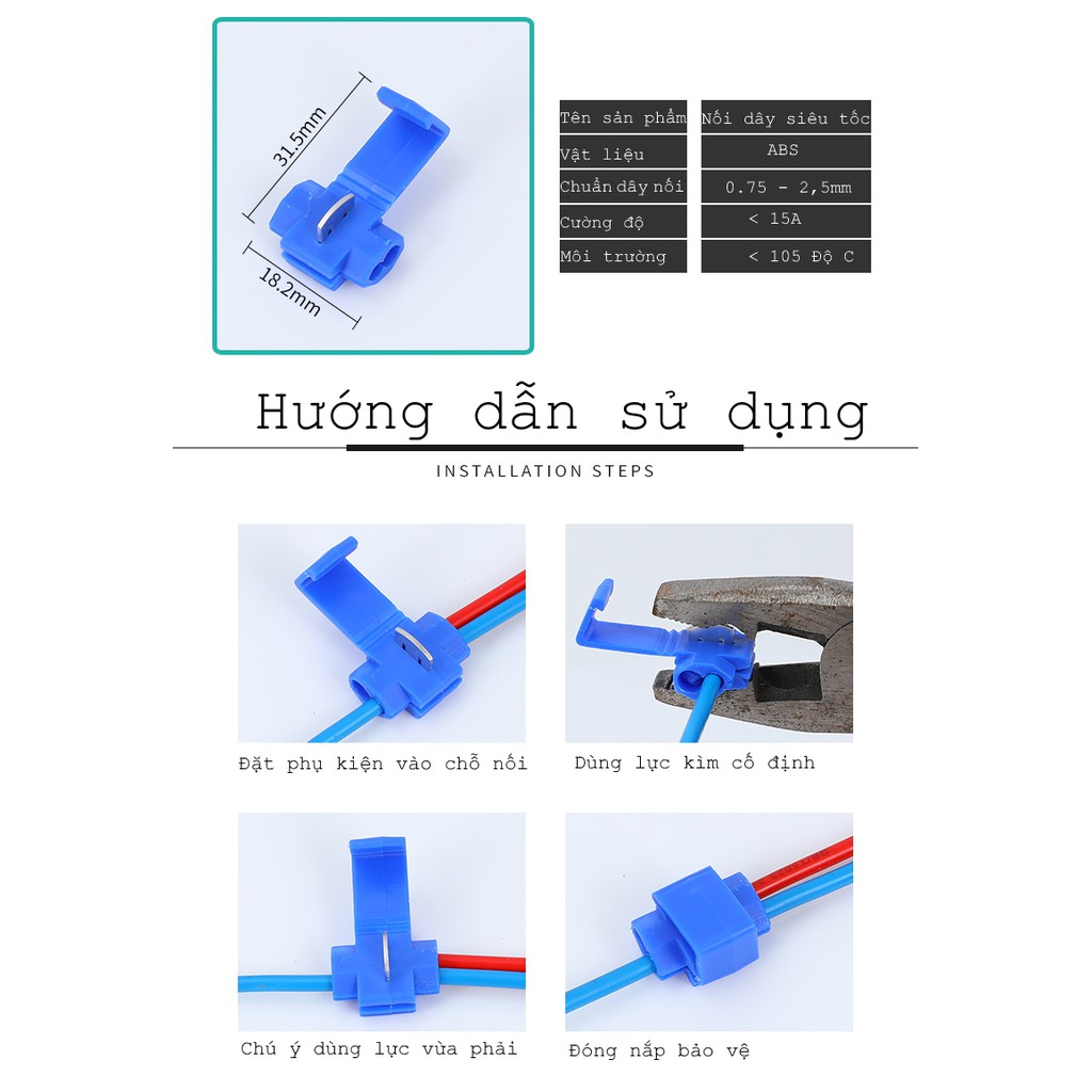 Combo 50 món nối dây điện nhanh, Nối dây không cần băng dính, kết nối nhanh.Aone Mall