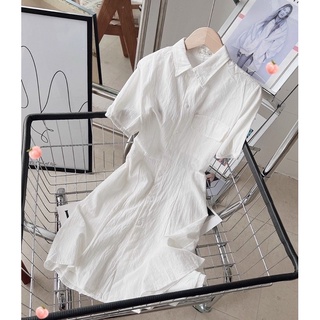 (ảnh thật ở cuối) ĐẦM SƠ MI TRẮNG CUTOUT LƯNG