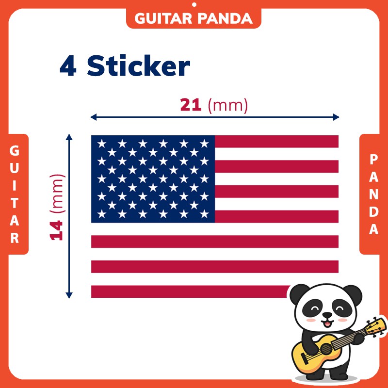 Miếng Dán Sticker Trang Trí Đàn Guitar Cờ Mỹ