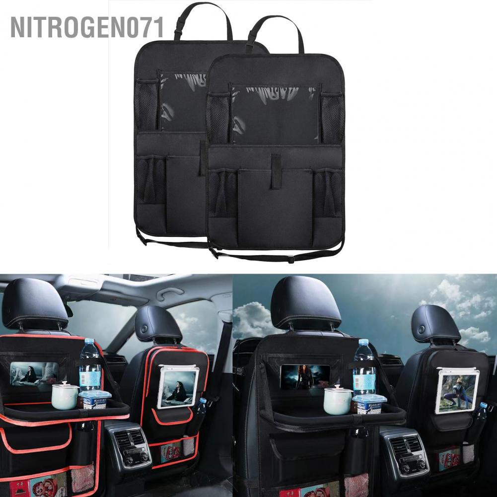 Nitrogen071 Car Seat Back Storage Bag Hanging Oxford Fabric Large Space with Touch Screen Transparent Film