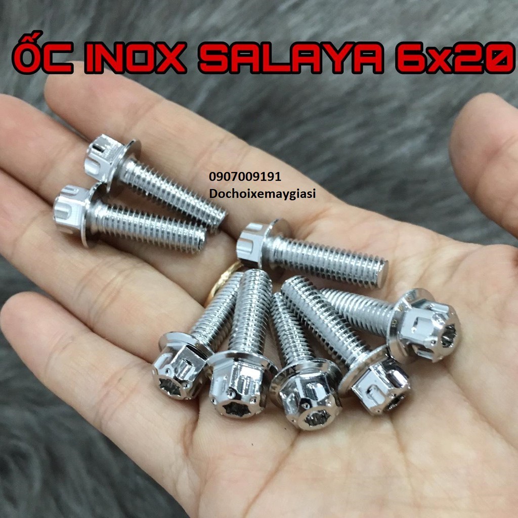 ỐC INOX SALAYA SIZE 6 li - 8 li ĐẦU TRỤ- ĐẦU SAO