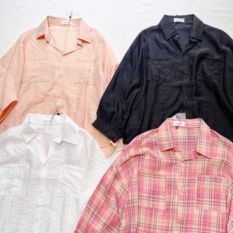 LOVI SHOP - Áo sơ mi caro cánh dơi 2 túi 7 màu trơn và 2 màu caro form rộng Lovi