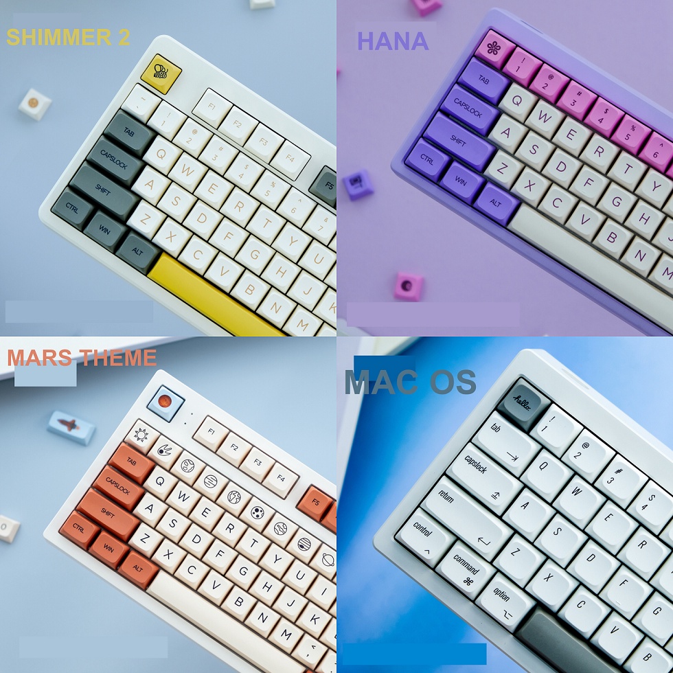 Keycap PBT profile XDA Shimmer, Hana, Mars Theme nút bàn phím cơ phù hợp nhiều layout bàn phím cơ bản