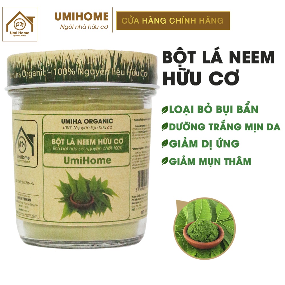 Bột lá Neem nguyên chất UMIHOME dùng đắp mặt nạ 135G