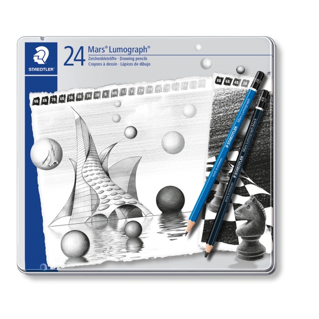 Bộ bút chì kỹ thuật cao cấp Siêu Hot STAEDTLER Mars Lumograph ® size (G6 - G12 - G12S - G20 - G24)