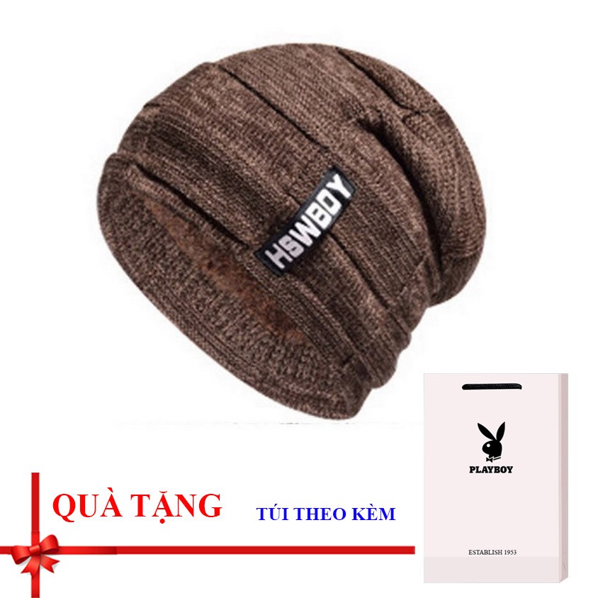 Mũ len nam thời trang phong cách châu Âu, chùm tai chống rét cực tốt ( có túi )