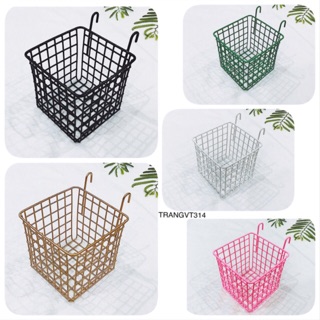 Rổ vuông mini đựng đồ, giỏ treo xe đẩy đựng đồ