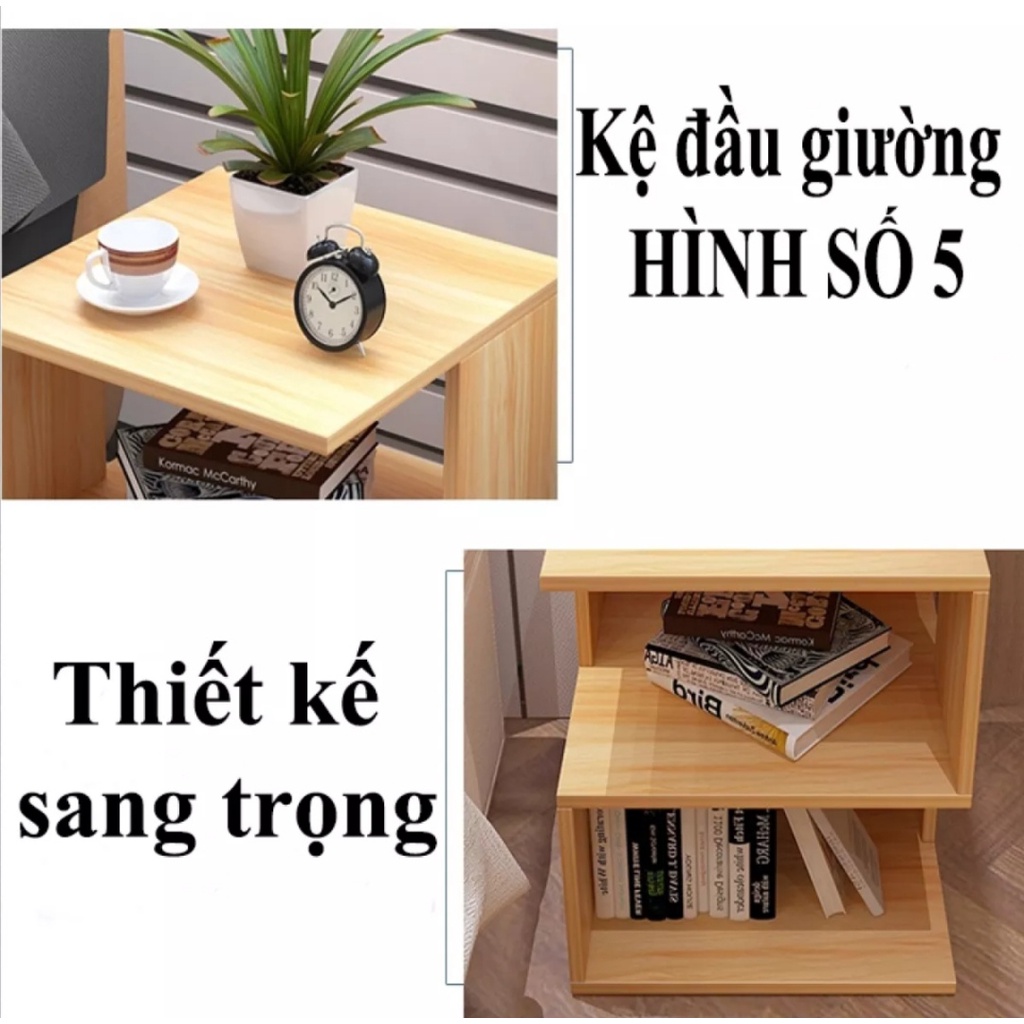 Tủ gỗ đầu giường hình số 5. Kích thước 43,6 x 40 x 40cm. Chất liệu gỗ MDF chống thấm cao cấp