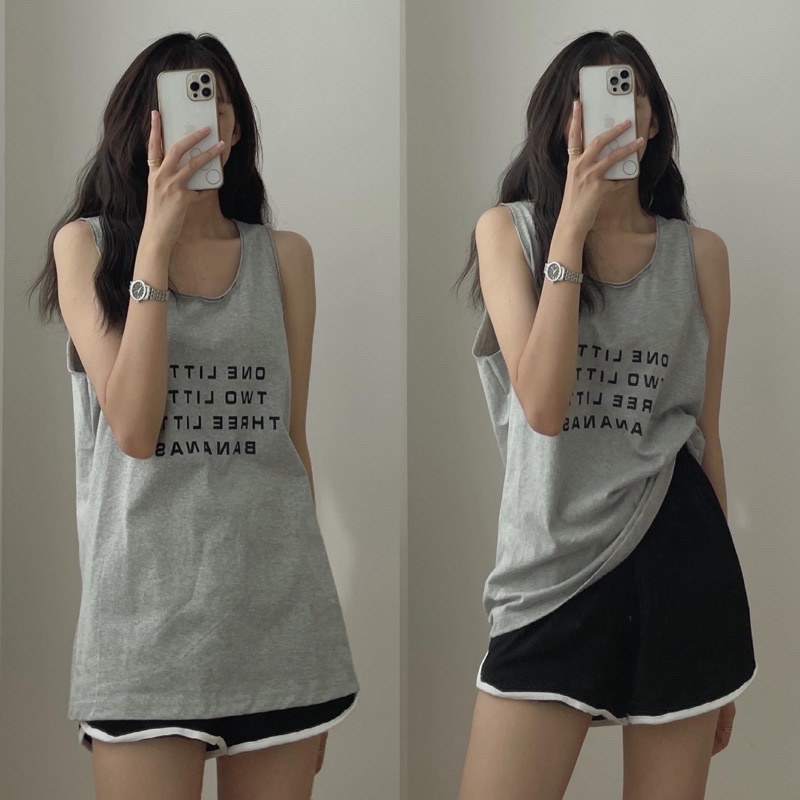 [Ảnh thật/Video]Set bộ tanktop thể thao Linda năng động trẻ trung Set áo tanktop kèm quần bo viền