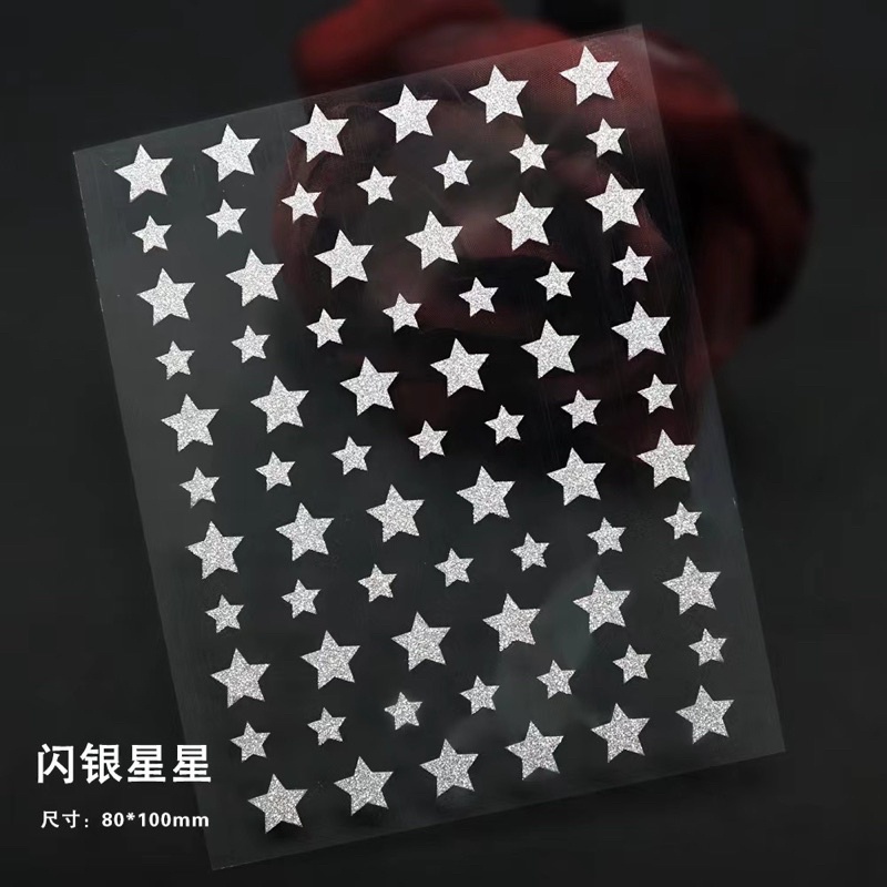 Stick flash phát sáng hình sao , tim, buom hình dán nail sticker hot