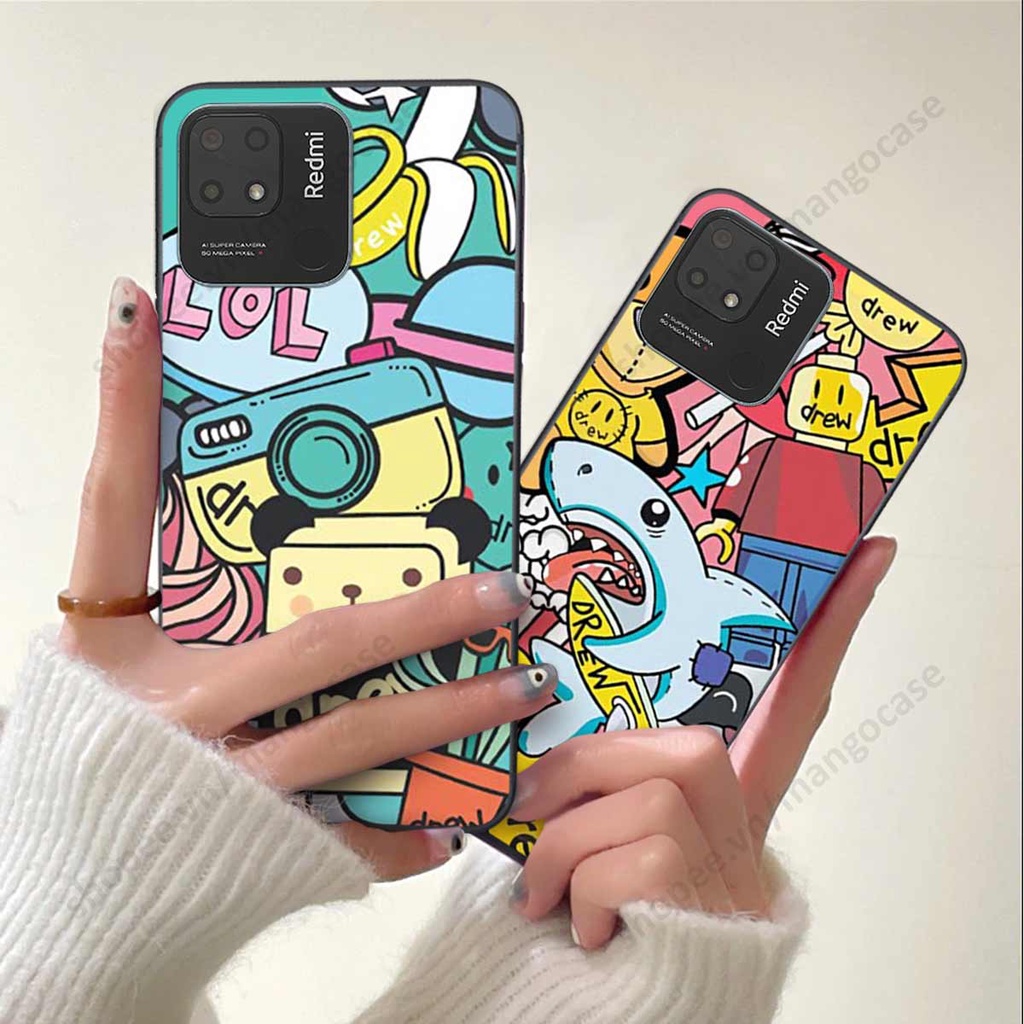 Ốp lưng điện thoại Xiaomi Redmi 10C drew, kaws, bape cao cấp, vỏ ốp rẻ đẹp
