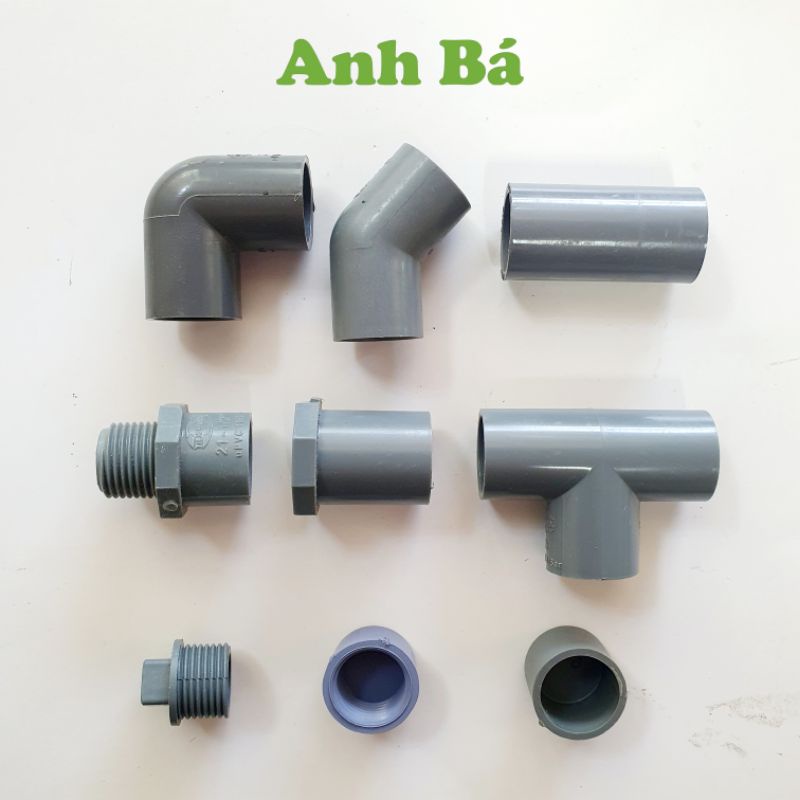Co cút, nối, tê, bịt ren ống nhựa PVC phi 21