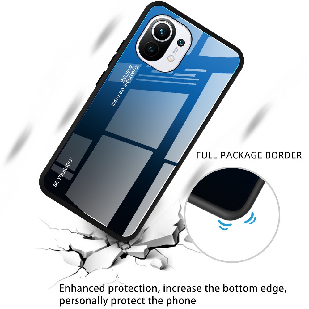 Ốp điện thoại màu gradient cho Xiaomi 11 Lite 11 5G NE Mi 11Lite 11 Ultra Pro Mi 11 Lite 11T Pro 12 12X Mi11 Mi12