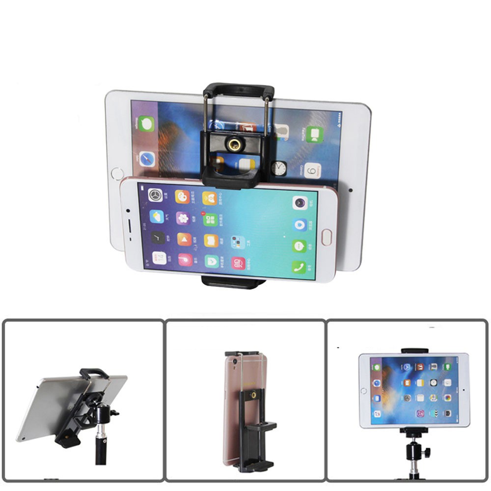 Đầu Kẹp điện thoại, iPad máy tính bảng gắn cho tripod chân máy ảnh gậy selfie