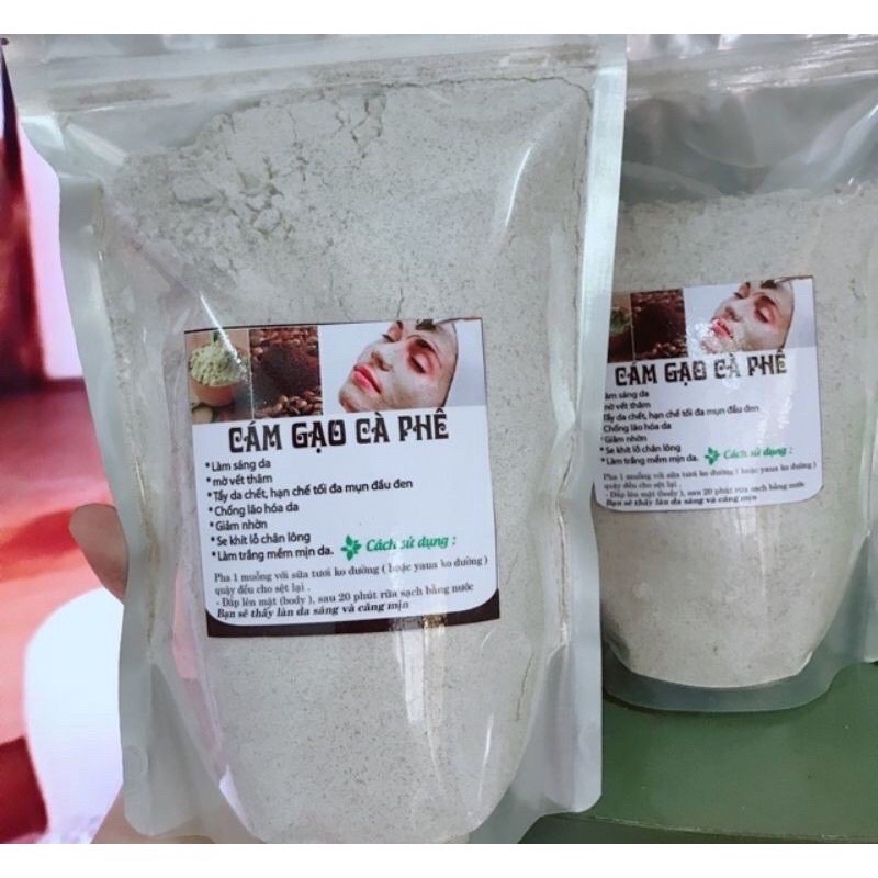 1kg bột cám gạo cafe tẩy tế bào chết handmed
