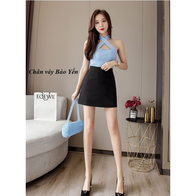 Chân váy chữ A ngắn có cạp kèm quần chống lộ - M30B