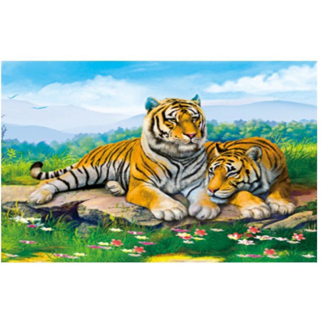 Tranh thêu chữ thập đôi hổ X8127