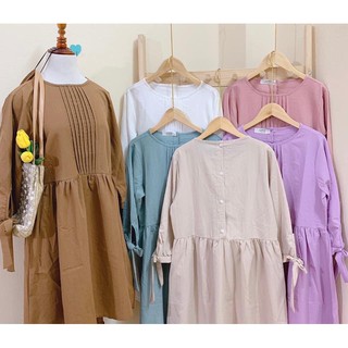 đầm babydoll cổ tròn