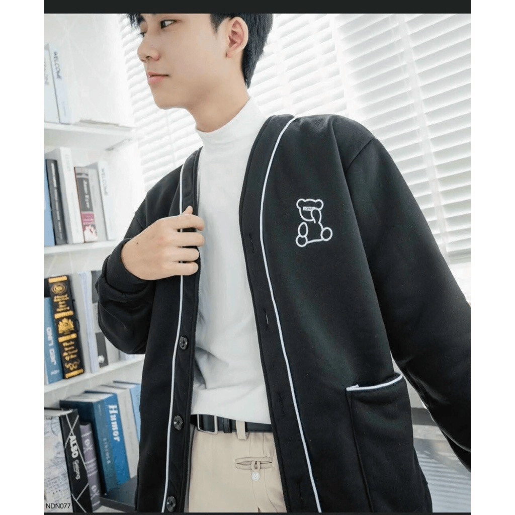 (HCM) ÁO KHOÁC NỈ CARDIGAN FORM RỘNG UNISEX DÀNH CHO CÁC BẠN TRẺ - THỜI TRANG HÀN QUỐC MỚI NHẤT HIỆN NAY