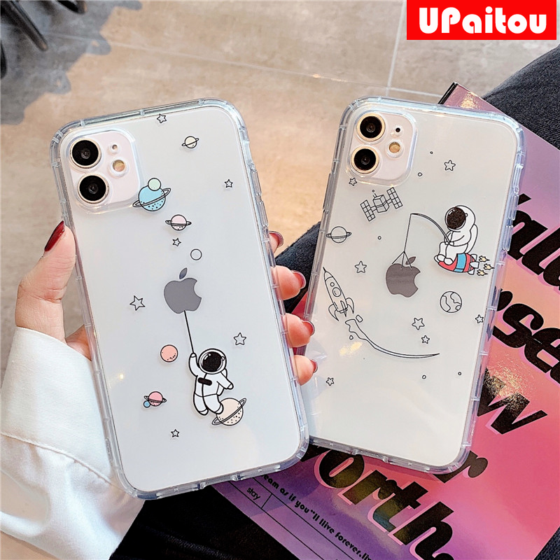 ốp điện thoại Silicone Họa Tiết Phi Hành Gia Dễ Thương Cho Iphone 12 11 Pro Max 12 Mini X Xr Xs Max 8 7 Plus | BigBuy360 - bigbuy360.vn