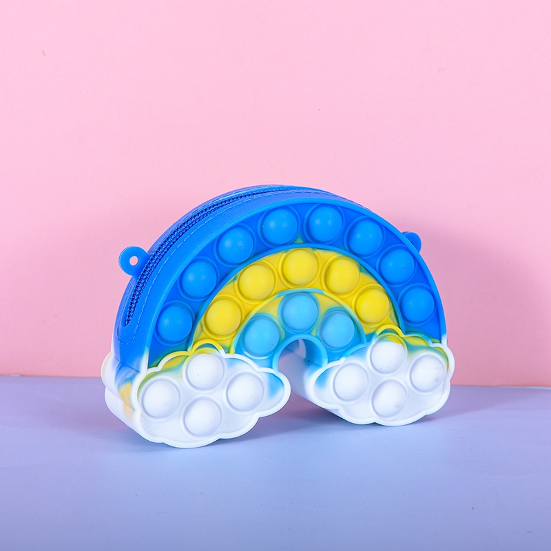 Pop It Túi Đeo Vai Đựng Điện Thoại Đeo Vai Hình Đám Mây Cầu Vồng Dễ Thương Cho Bé