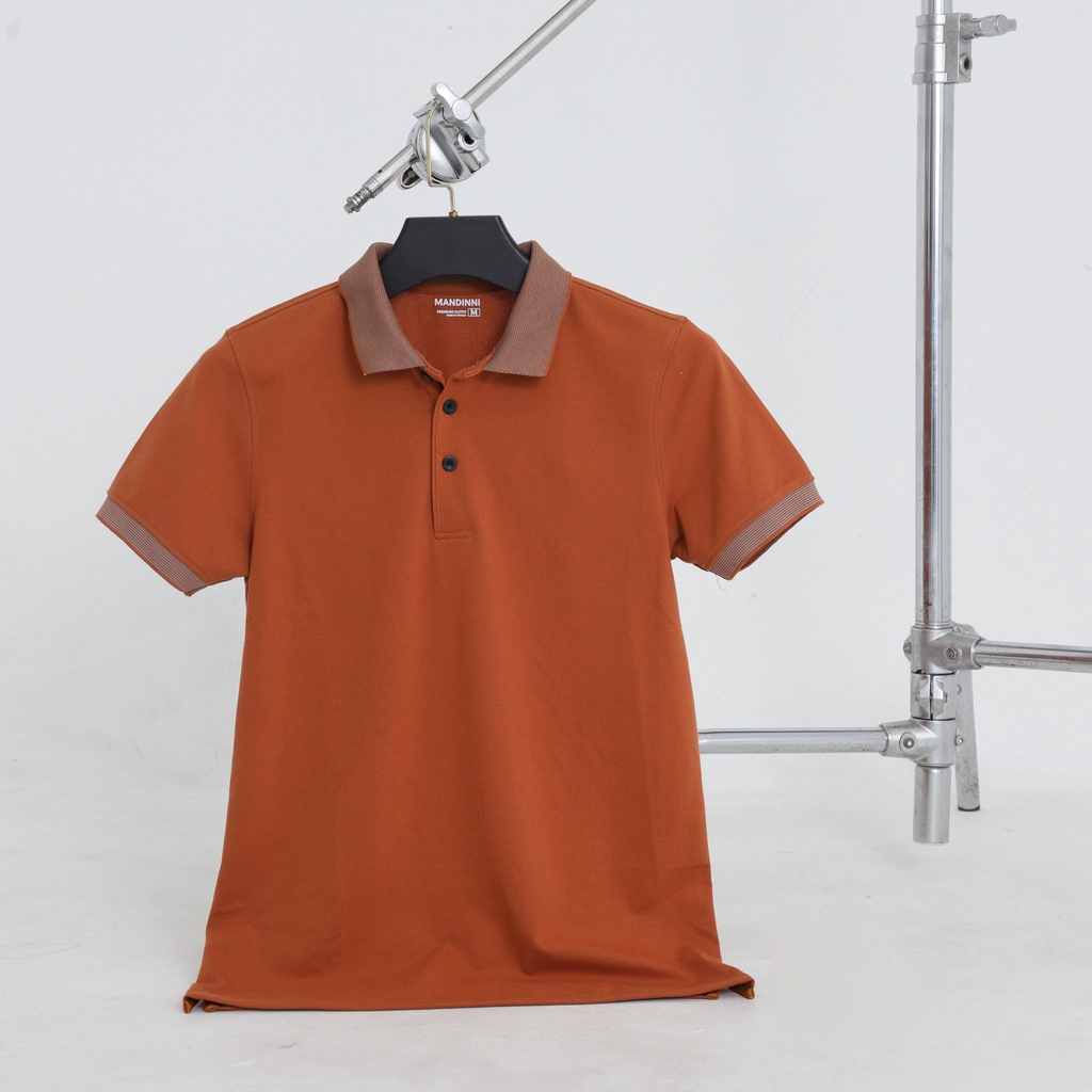 Áo thun nam polo tbs01 MANDINNI 6 màu kiểu dáng basic dễ phối đồ