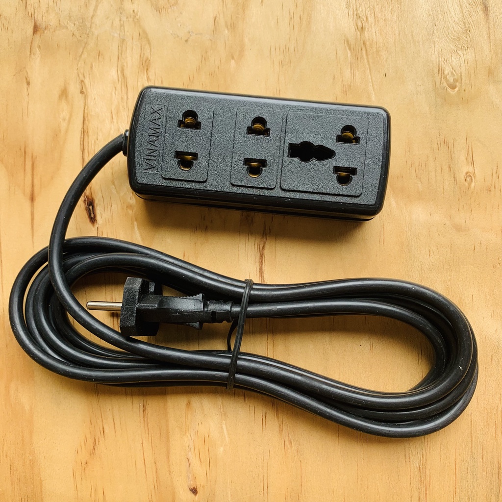 Ổ Cắm Điện Makaro 4 Ổ Cắm, Chịu Tải 8000w Dây 5 Dài 5m