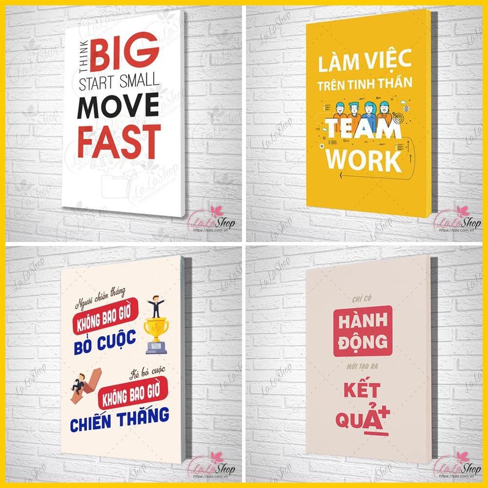 [HCM] Tranh Slogan văn phòng tạo động lực - Tranh canvas giá xưởng - Tặng kèm đinh 3 chân không cần khoan tường