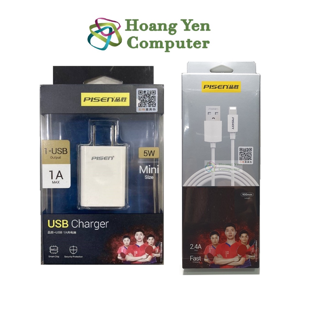 Combo Cốc và Cáp Sạc Pisen cho IP5 6 7-BH 6 tháng-Hoàng Yến Computer
