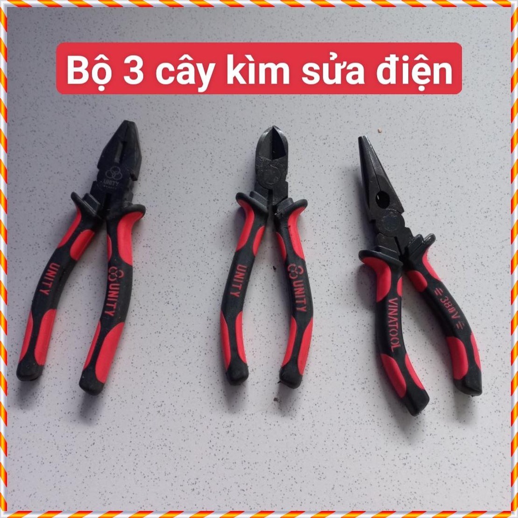 BỘ 3 CÂY KÌM NHỌN KIỀM CẮT ĐỎ KỀM BẰNG CÁC LOẠI ĐA NĂNG