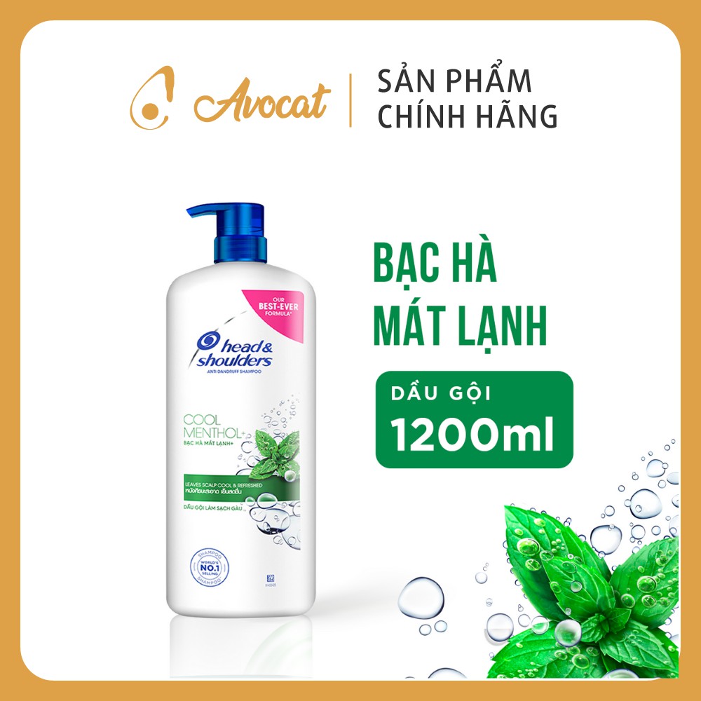 Dầu Gội Head&amp;Shoulders Bạc Hà Mát Lạnh chai 1200ml