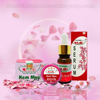 Bộ đôi dưỡng da, ngăn mụn Hoa Đào (serum và kem mụn dưỡng da Hoa Đào)