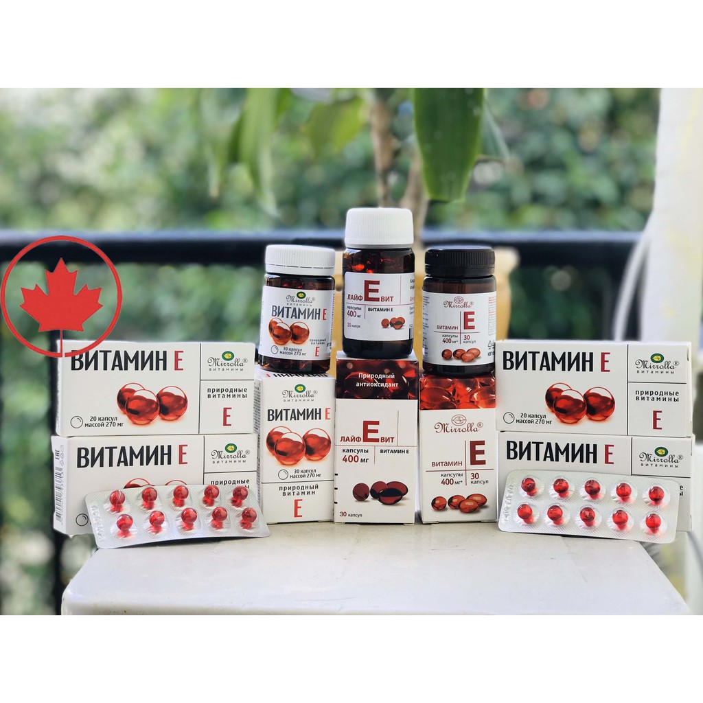 [Chuẩn Auth] Vitamin E (tổng hợp các E đỏ mới nhất chính hãng của Nga)