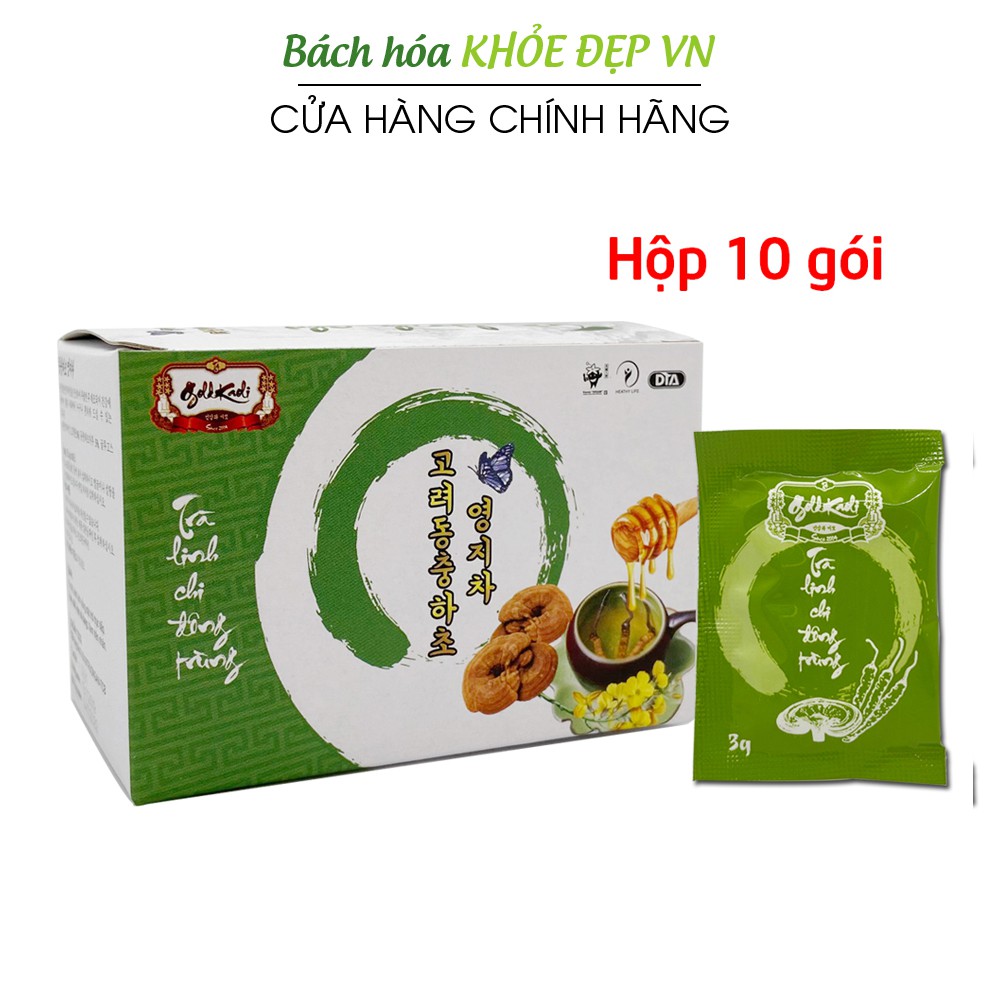 Trà Linh Chi Đông Trùng Hạ Thảo GoldKaoli 10 gói ( Bé ) - Tăng sức đề kháng, bồi bổ cơ thể