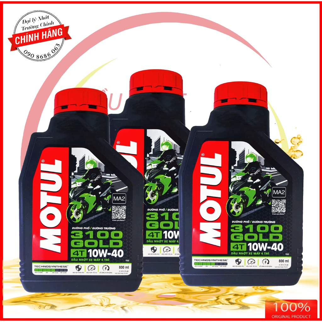 Nhớt Motul 3100 gold 10W40 dành cho xe số, tay côn