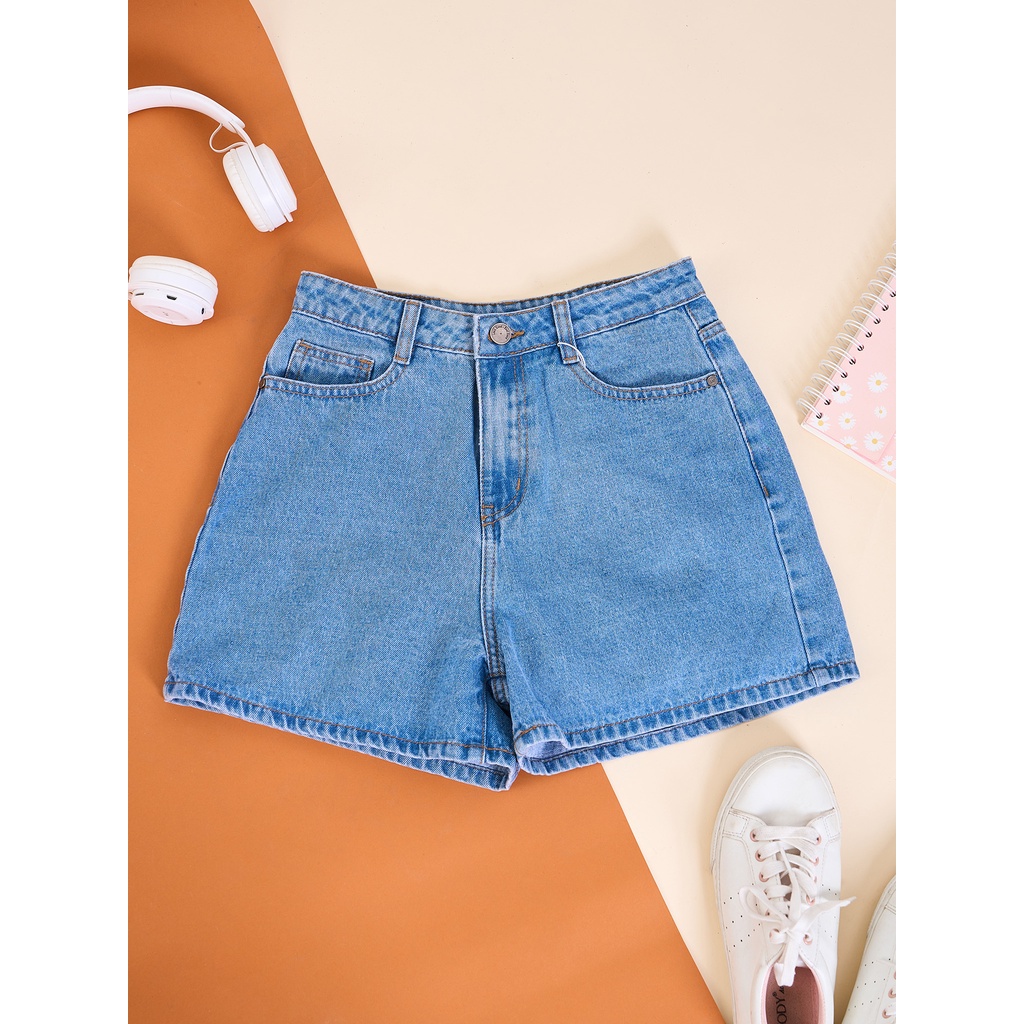 Quần Sooc jean nữ gấp gấu form đẹp dáng Hàn Quốc SJN4020