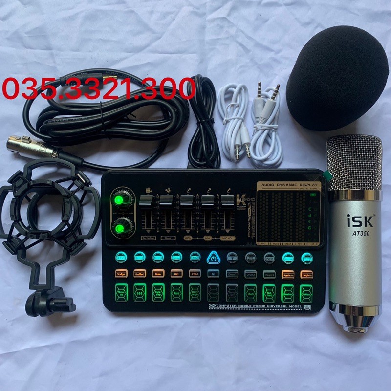 Bộ Mic Hát Thu âm livestream Sao Cạc K500- Mới nhất có auto + Micro ISK AT350 dây lives