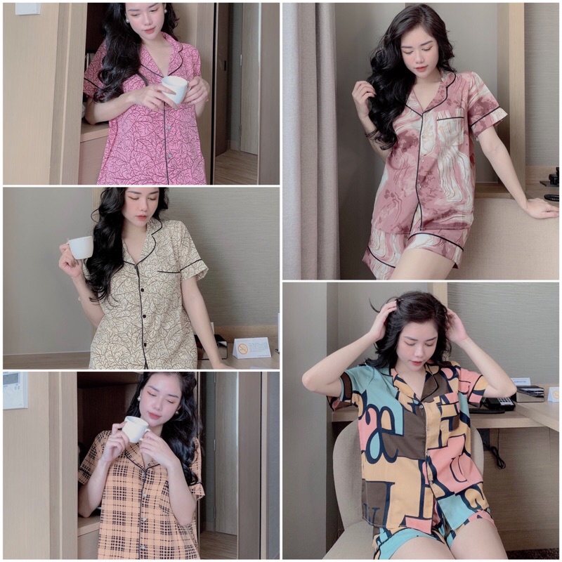Độ bộ mặc nhà Pyjama chất lụa Mango mềm mịn, mát + 100% Ảnh thật