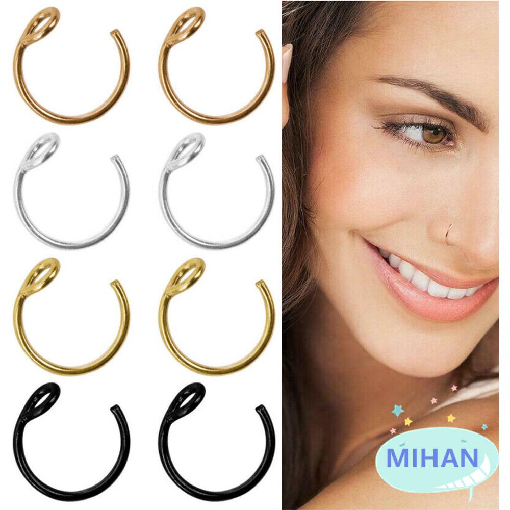 [Hàng mới về] Khuyên mũi nhiều màu sắc tùy chọn bằng thép không gỉ không gây dị ứng