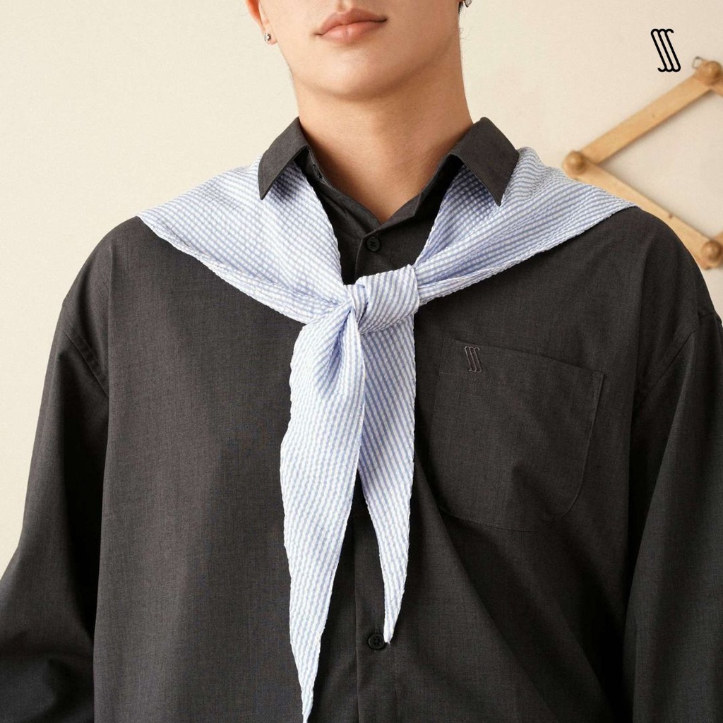 Áo sơ mi nam cổ đức SSSTUTTER form refined fit sơ vin linh hoạt có kèm khăn choàng phong cách hàn quốc VENICE SHIRT