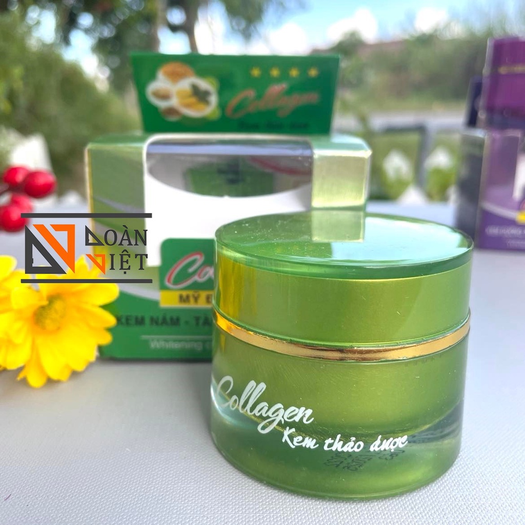 Kem thoa mặt TRẮNG DA, MỤN, LIỀN SẸO,THÂM NÁM,TÀN NHANG, ĐỒI MỒI - Collagen Mỹ Đại Nhân 25 g. Thành phần thảo dược