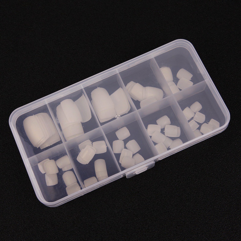 Bộ 100 Móng Chân Giả / 10 Kích Cỡ Bằng Acrylic Trong Suốt Trang Trí Móng Chân